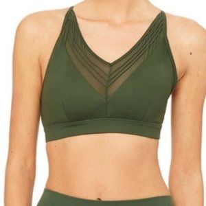 ALO Yoga Ultimate Bra w Mesh Detail Hunter Green
